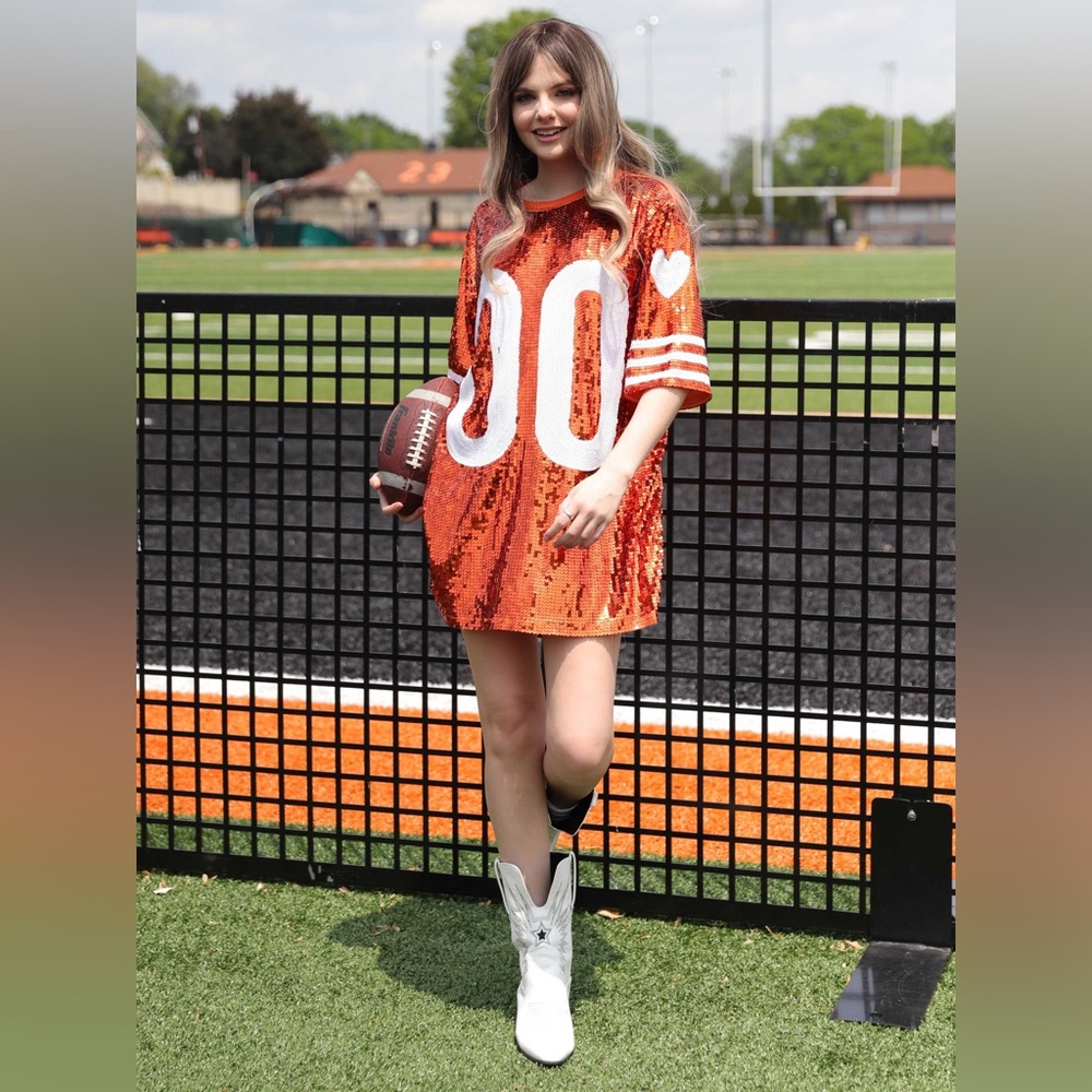00 Sequin Game Day Jersey T-Shirt Dress